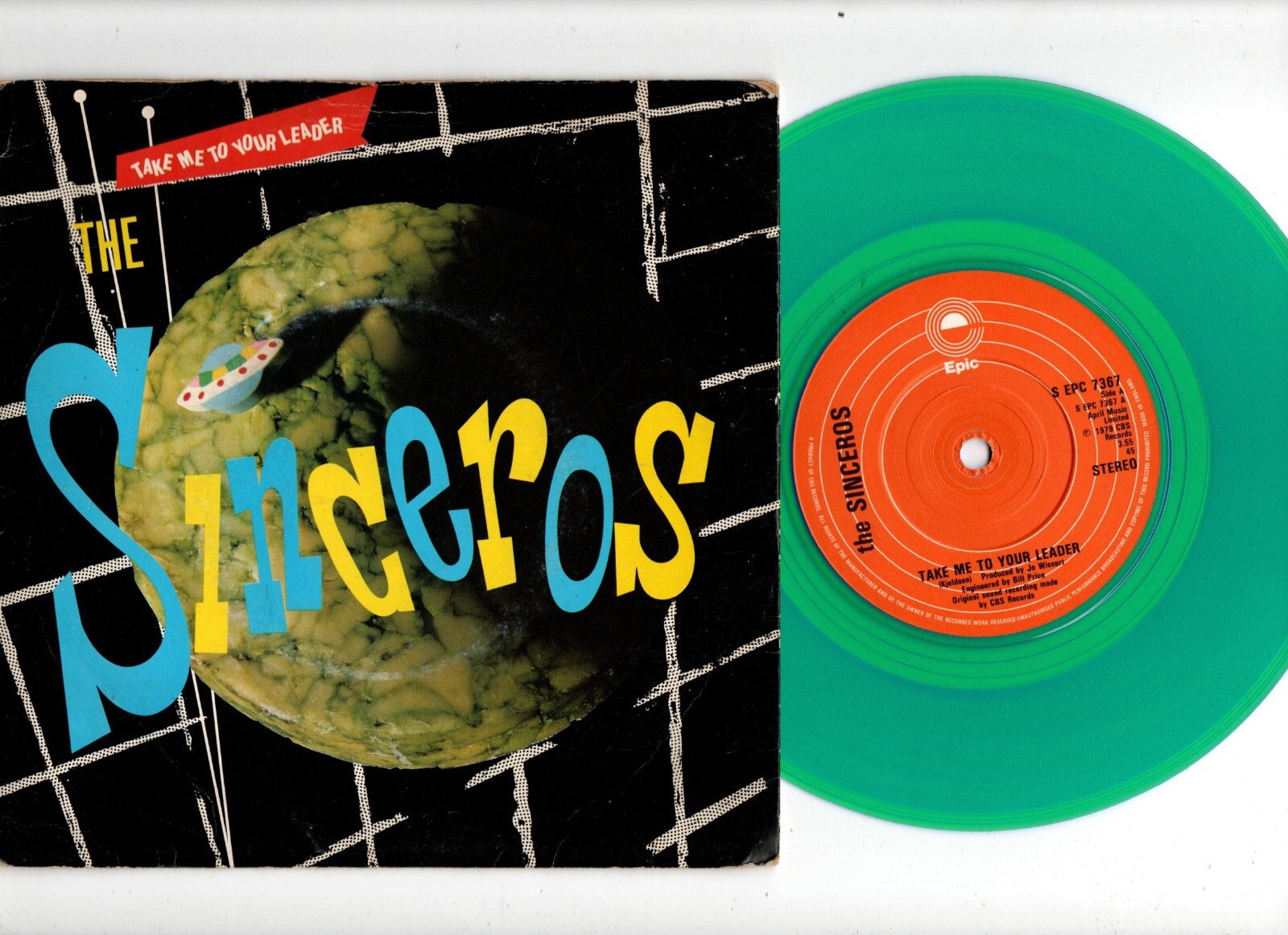 SINCEROS – TAKE ME TO YOUR LEADER. UK ORIG 1979 GREEN VINYL 7″. N/MINT/EX