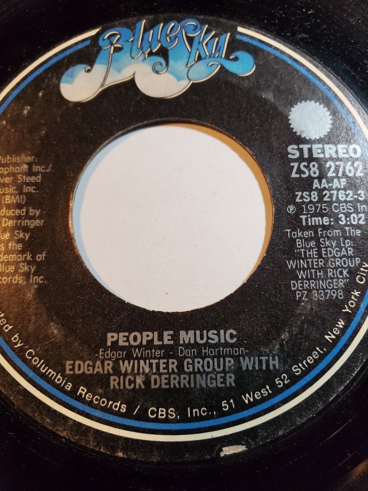 Edgar Winter Group ~ People Music/ Cool Dance-Blue Sky GOOD+ F79C