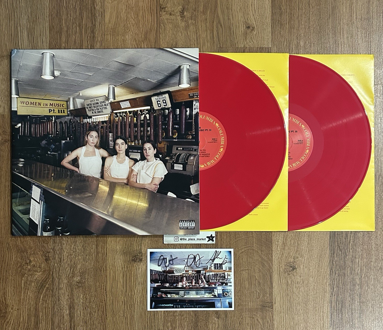 Haim Women in Music Part 3 Red vinyl record Signed Postcard New 2xLP rare music
