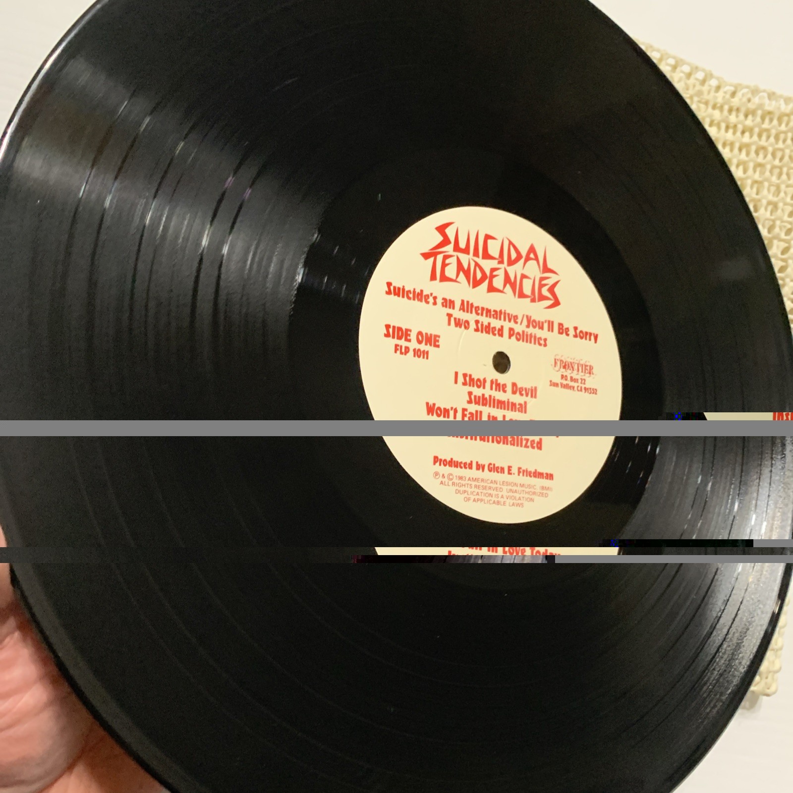 Suicidal Tendencies Self Titled 1983 1st Press No Barcode FLP1011 Play Tested EX