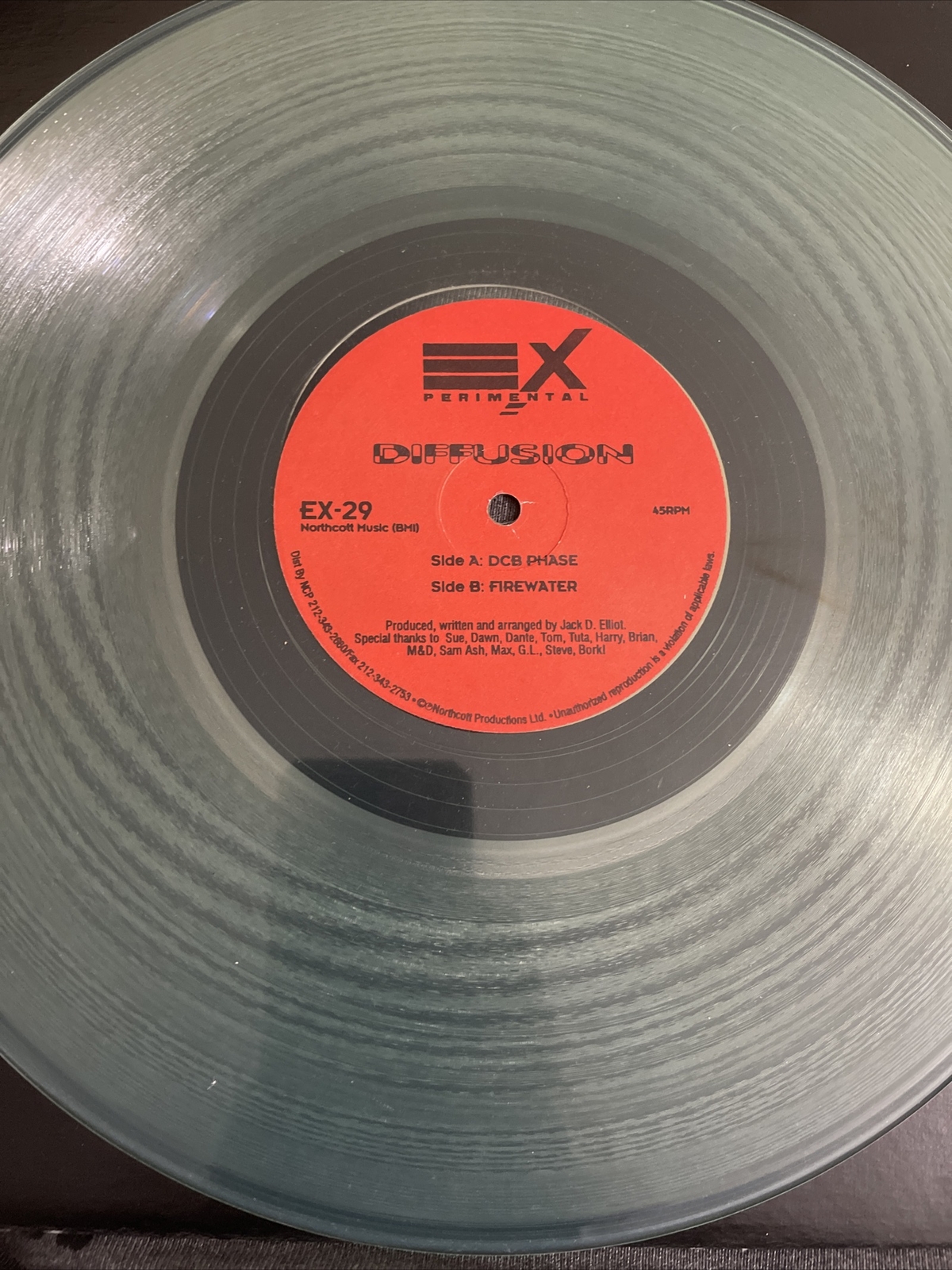 Diffusion – DCB Phase/Firewater – EXperimental – EX-29 – 12” LP Clear Vinyl VG+