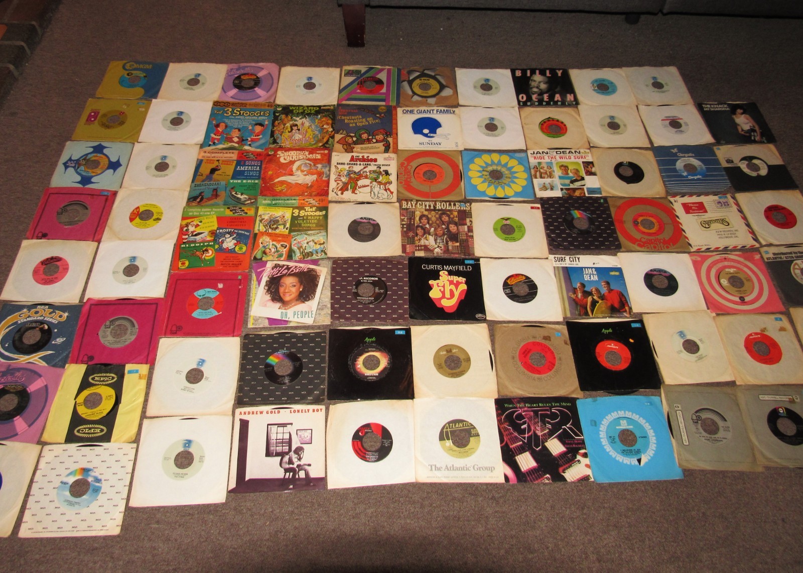 vinyl 45 rpm records lot 77 Assorted Artists 45 rpm