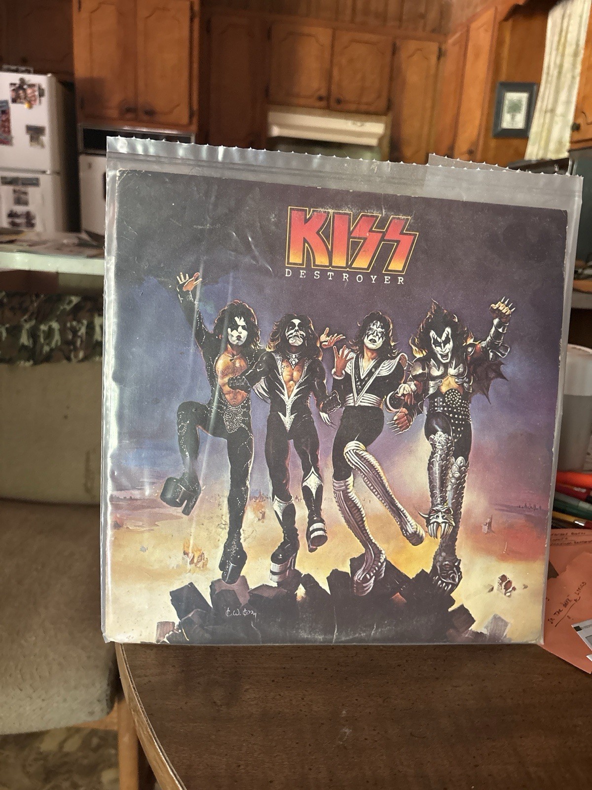 Kiss Destroyer Multicolor Vinyl LP Record Album with Plastic Slipcover Case