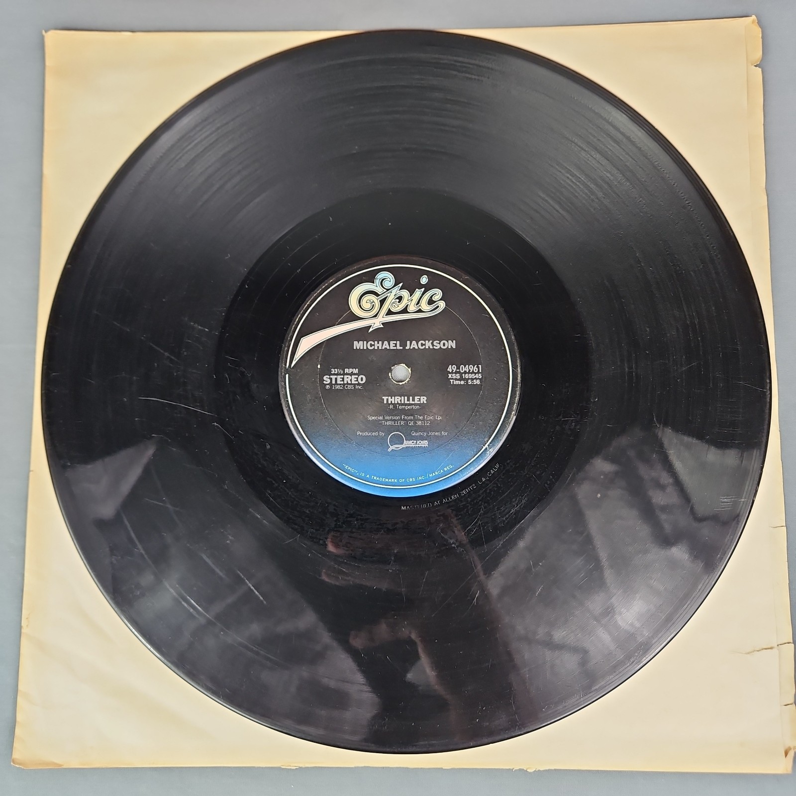 MICHAEL JACKSON THRILLER SPECIAL 12″ DANCE SINGLE VINYL EPIC POP 33 RPM