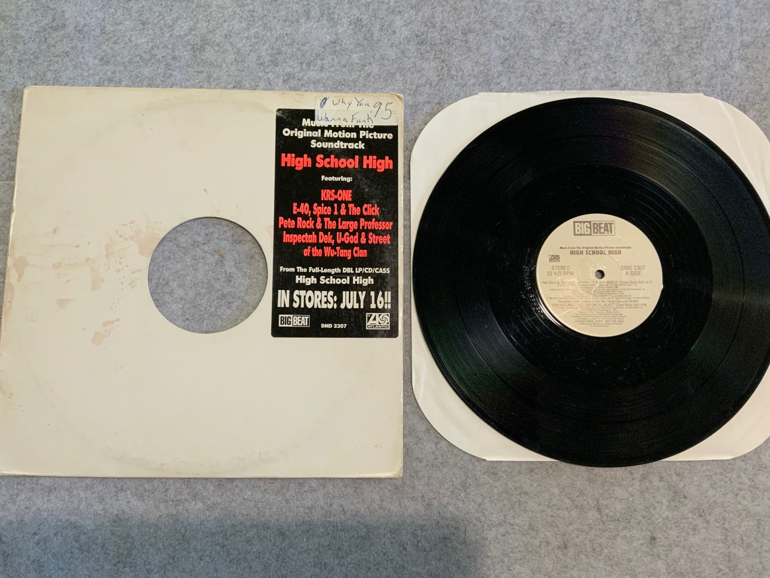High School High OST 12″ Record 1996 Promo Big Beat Hip Hop 33RPM