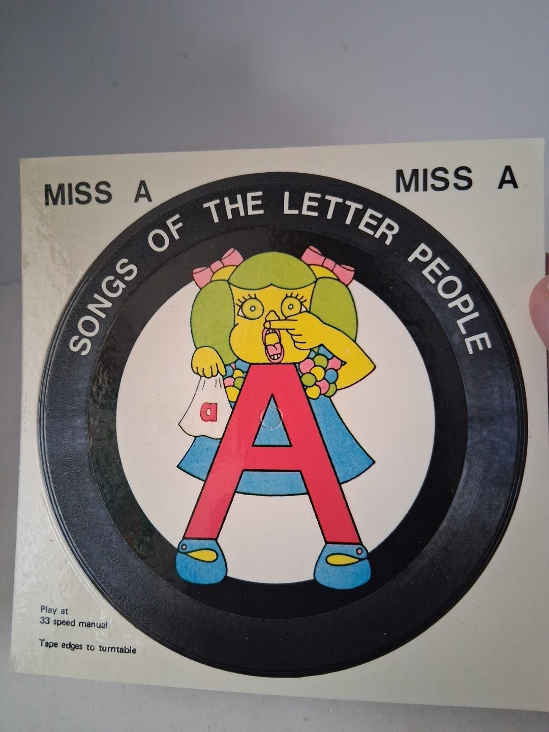 Songs Of The Letter People, Miss A, 1973 Paper Record Unused, New Dimensions