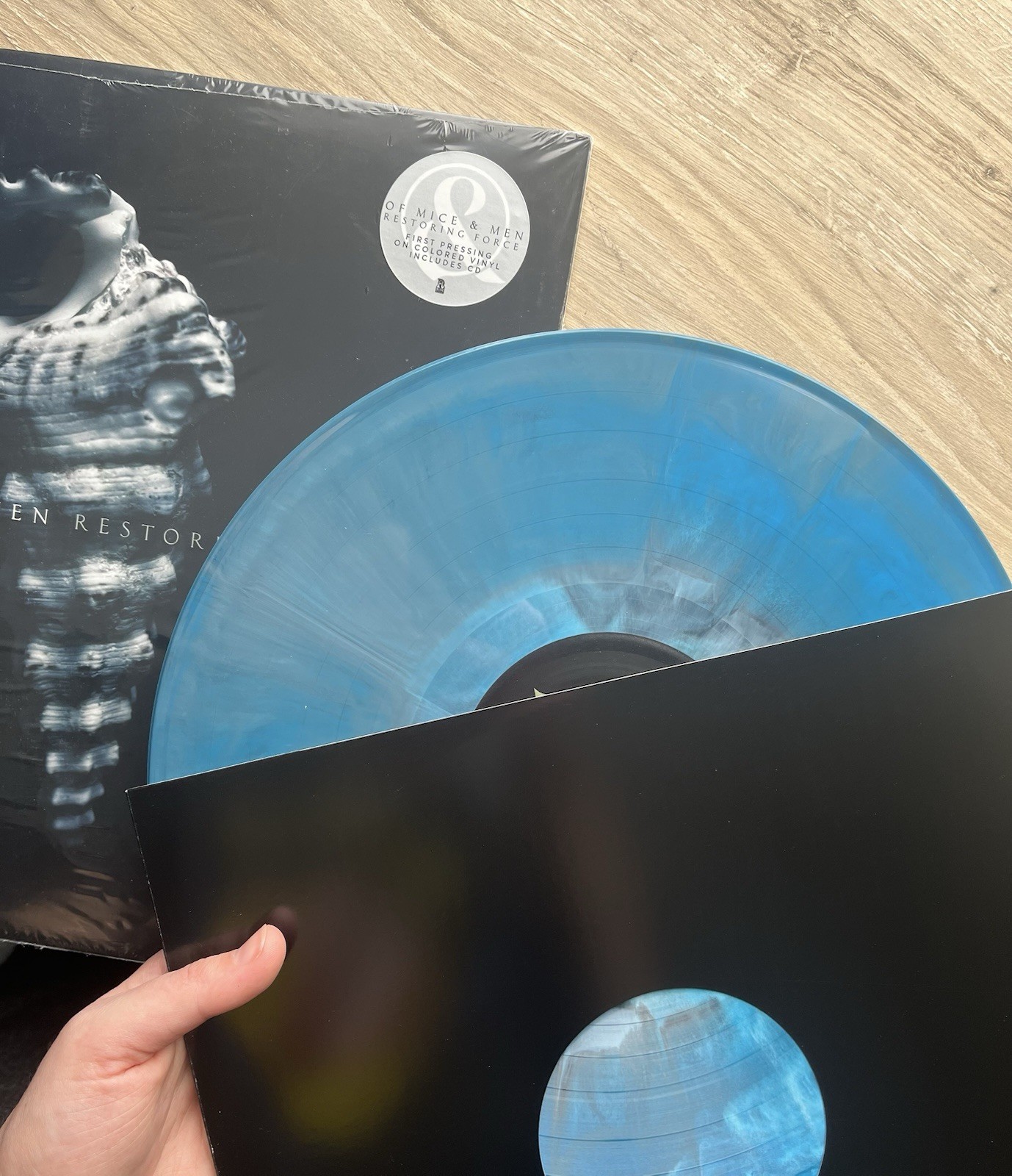 Of Mice & Men Restoring Force Vinyl – Blue/Black/White – Opened To Verify Color