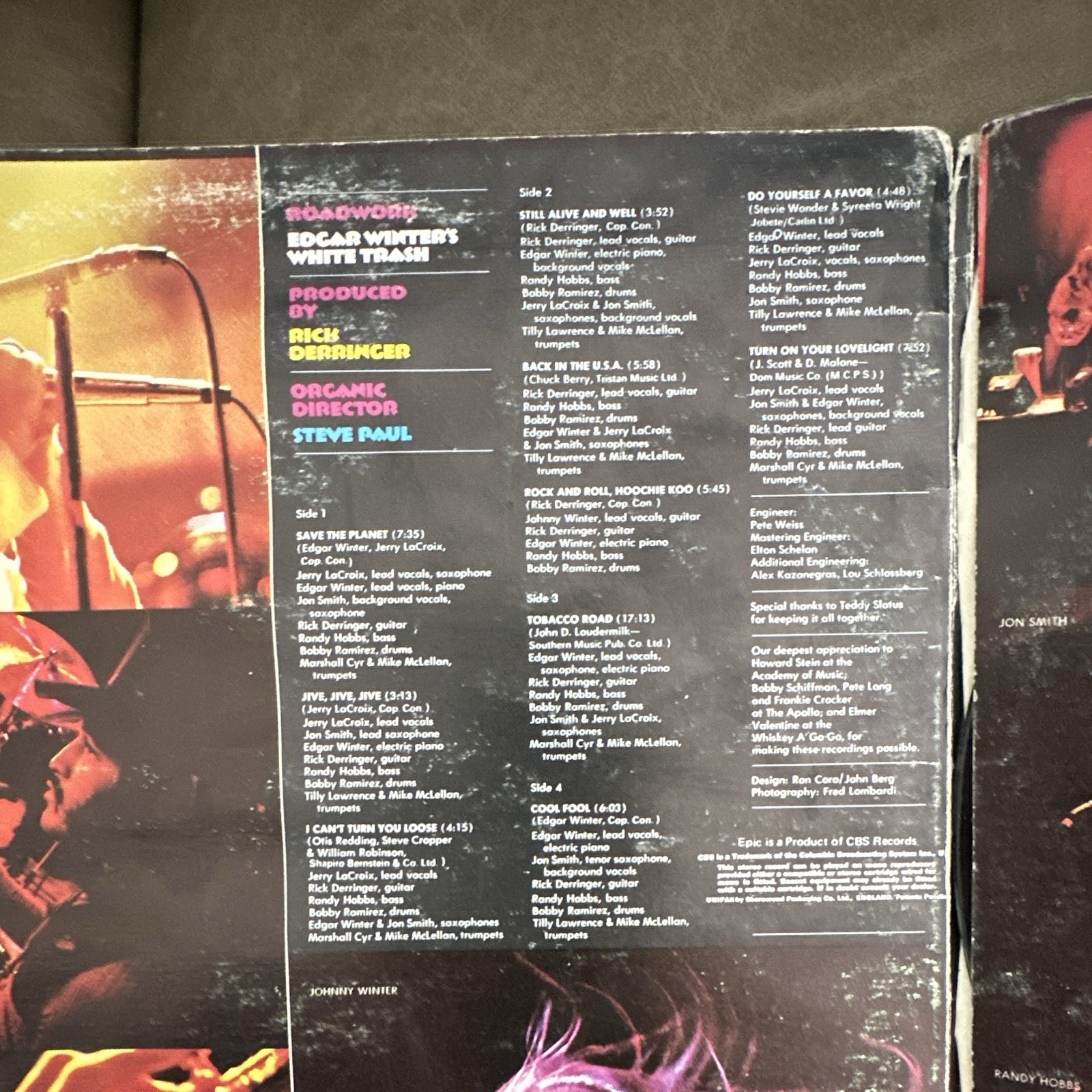 Edgar Winter’s White Trash Roadwork Double LP Vinyl Epic 1972 Rock