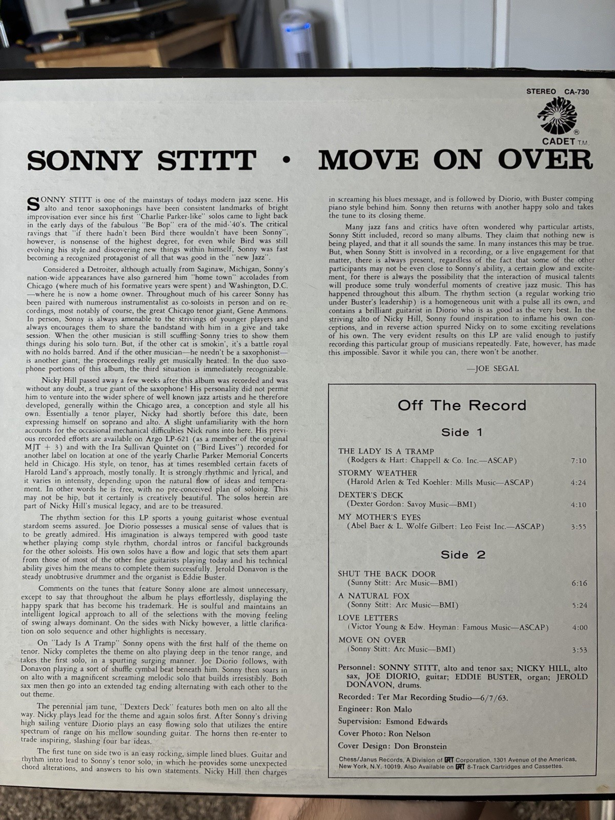 Sonny Stitt Move On Over.. Vinyl