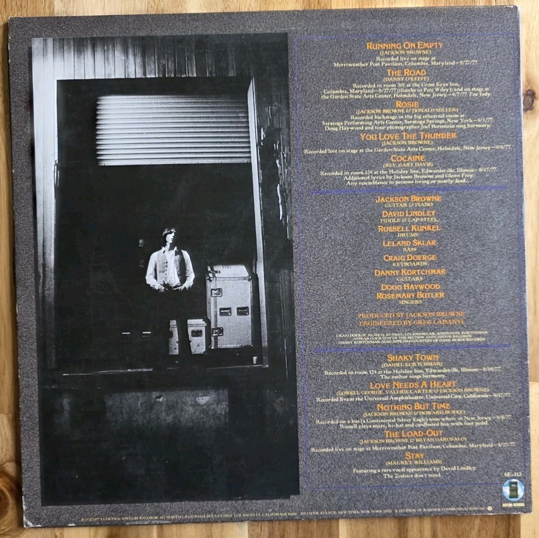 Jackson Browne Running On Empty 1977 1st Press PRC-W NM Booklet Lyrics Ex-NM