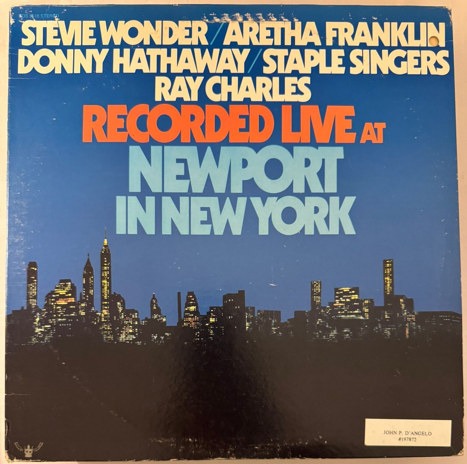 ARTEHA, STEVIE, RECORDED LIVE AT NEWPORT IN NEW YORK – VINYL 1974 BUDDAH VG+ A16