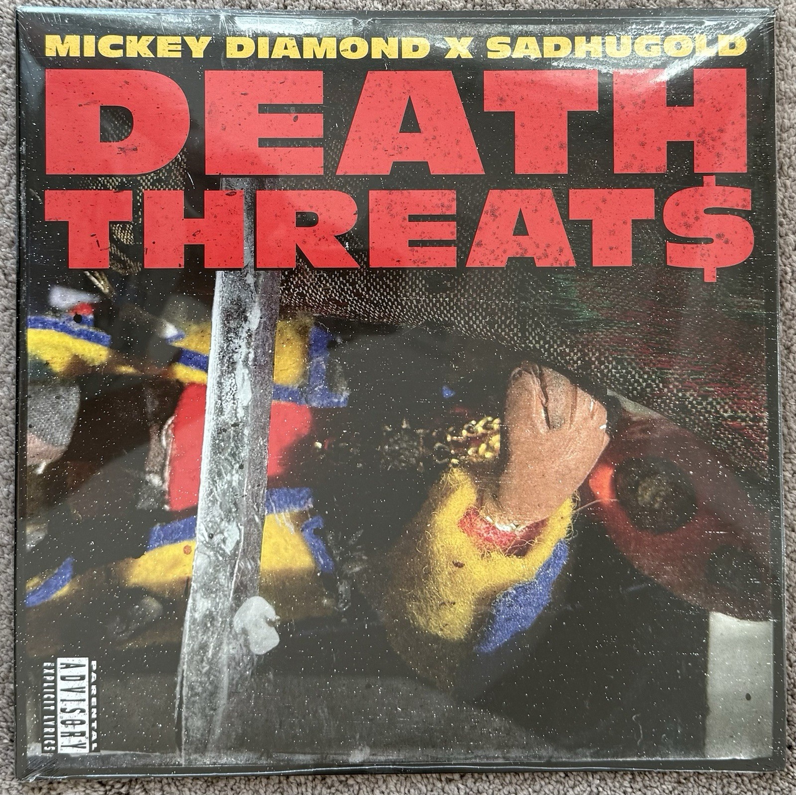 Mickey Diamond x Sadhugold – Death Threats LE Red Vinyl LP 162/175 – New, Sealed