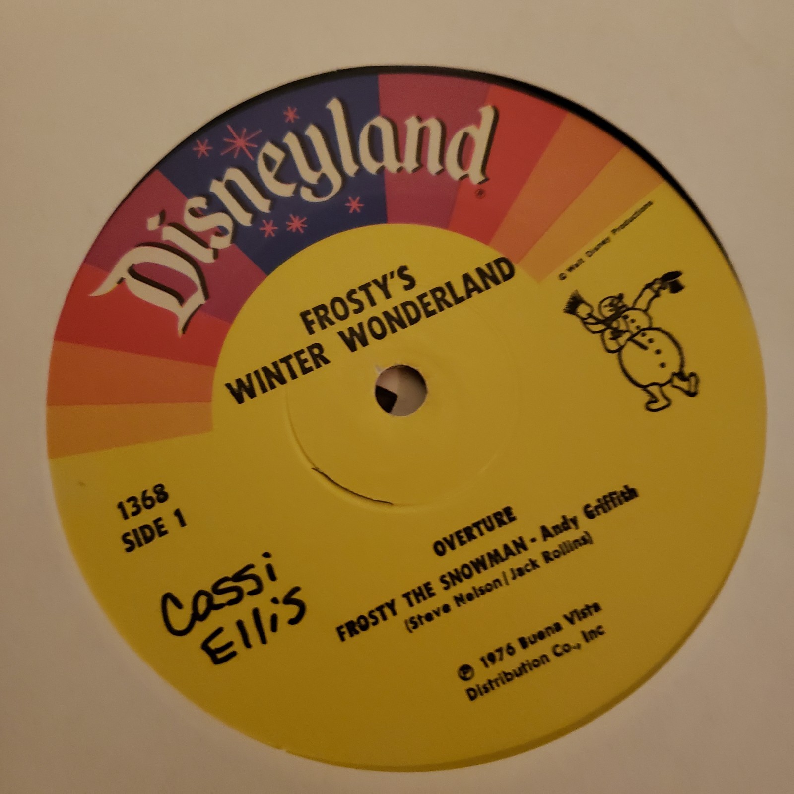 FROSTY’S WINTER WONDERLAND a Rankin/Bass Production 1976 Disney Records 1368