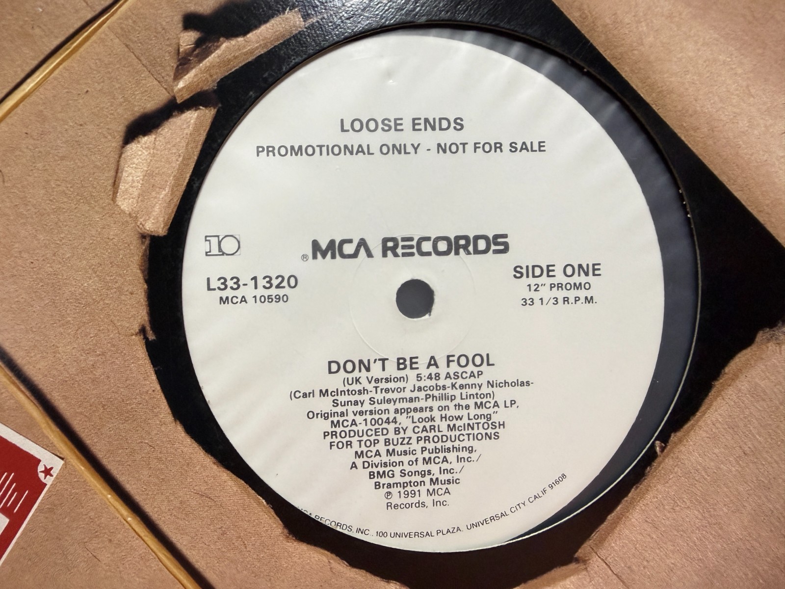 Loose Ends Don’t Be a Fool 12″ 1991 MCA L33-1320 R&B FUNK DJ PROMO UNPLAYED