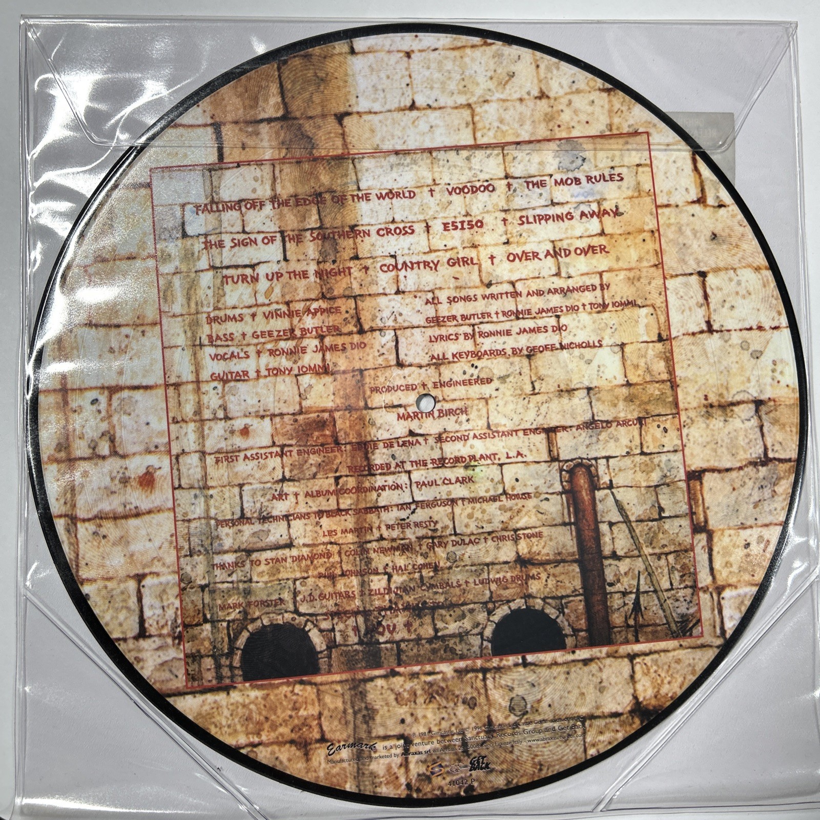 Black Sabbath Mob Rules LP 2006 Earmark 41042P Picture Disc Italy Heavy Metal