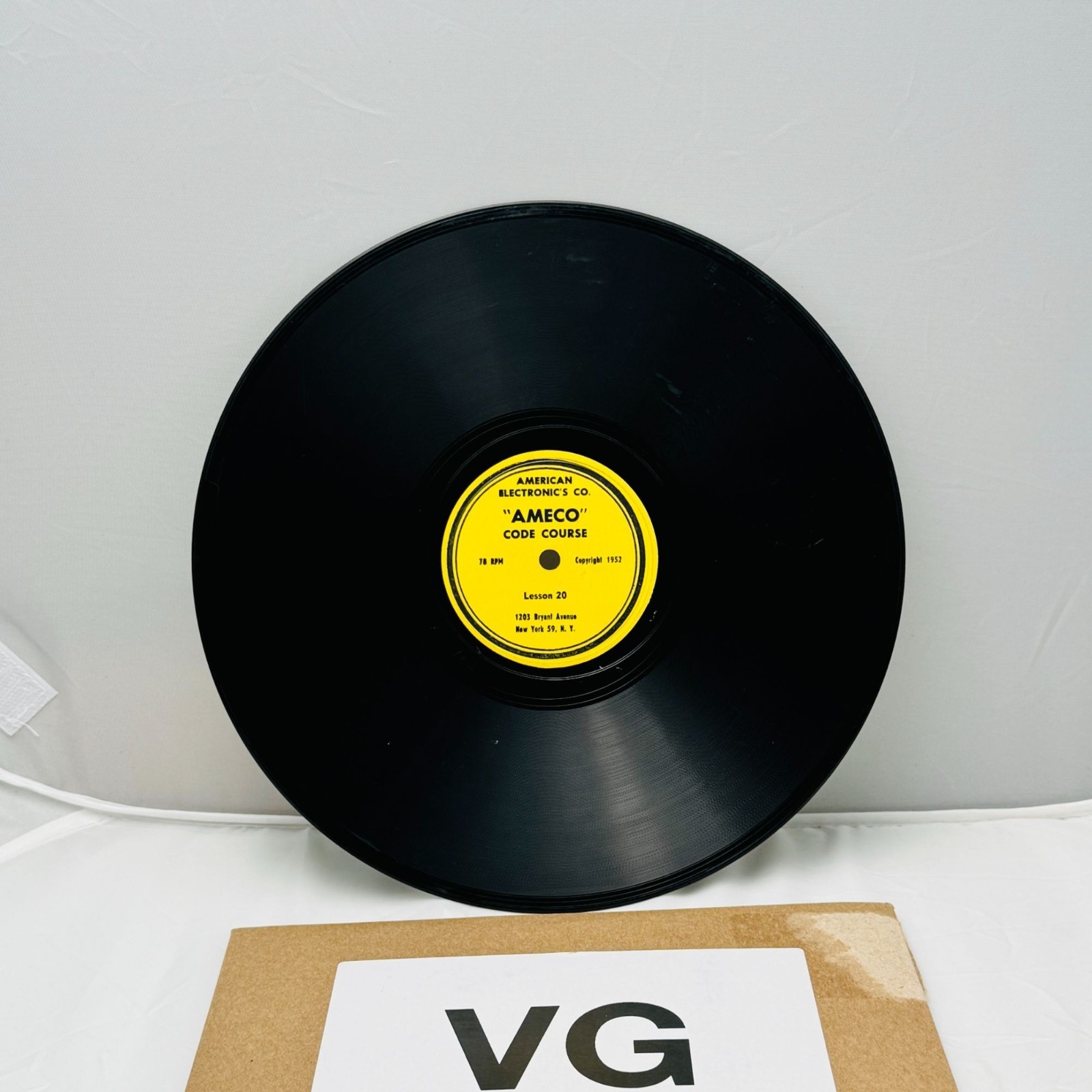 AMECO Code Course Lesson 19 & 20 78rpm 1952 Shellac American Electronics Co. VG