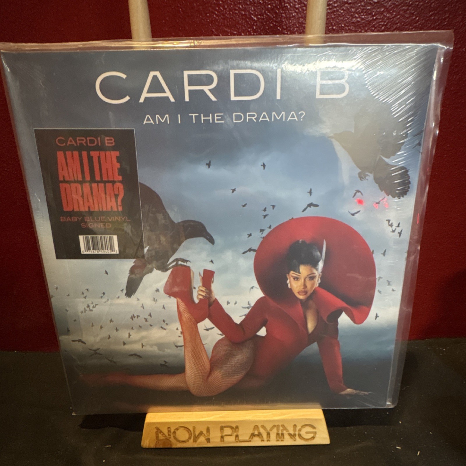 Cardi B Am I The Drama? Signed Baby Blue Vinyl LP Rap Hip-Hop Atlantic