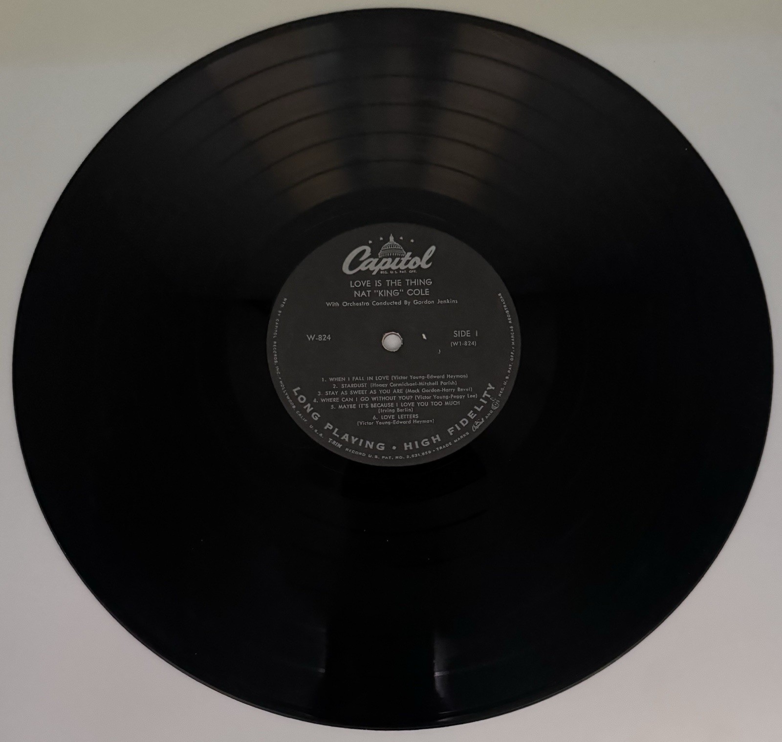 Nat King Cole – Love Is The Thing LP Vinyl – Capitol Records W824