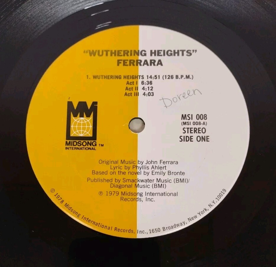 John Ferrara – Wuthering Heights 1979 Midsong 12″ Vinyl Record LP