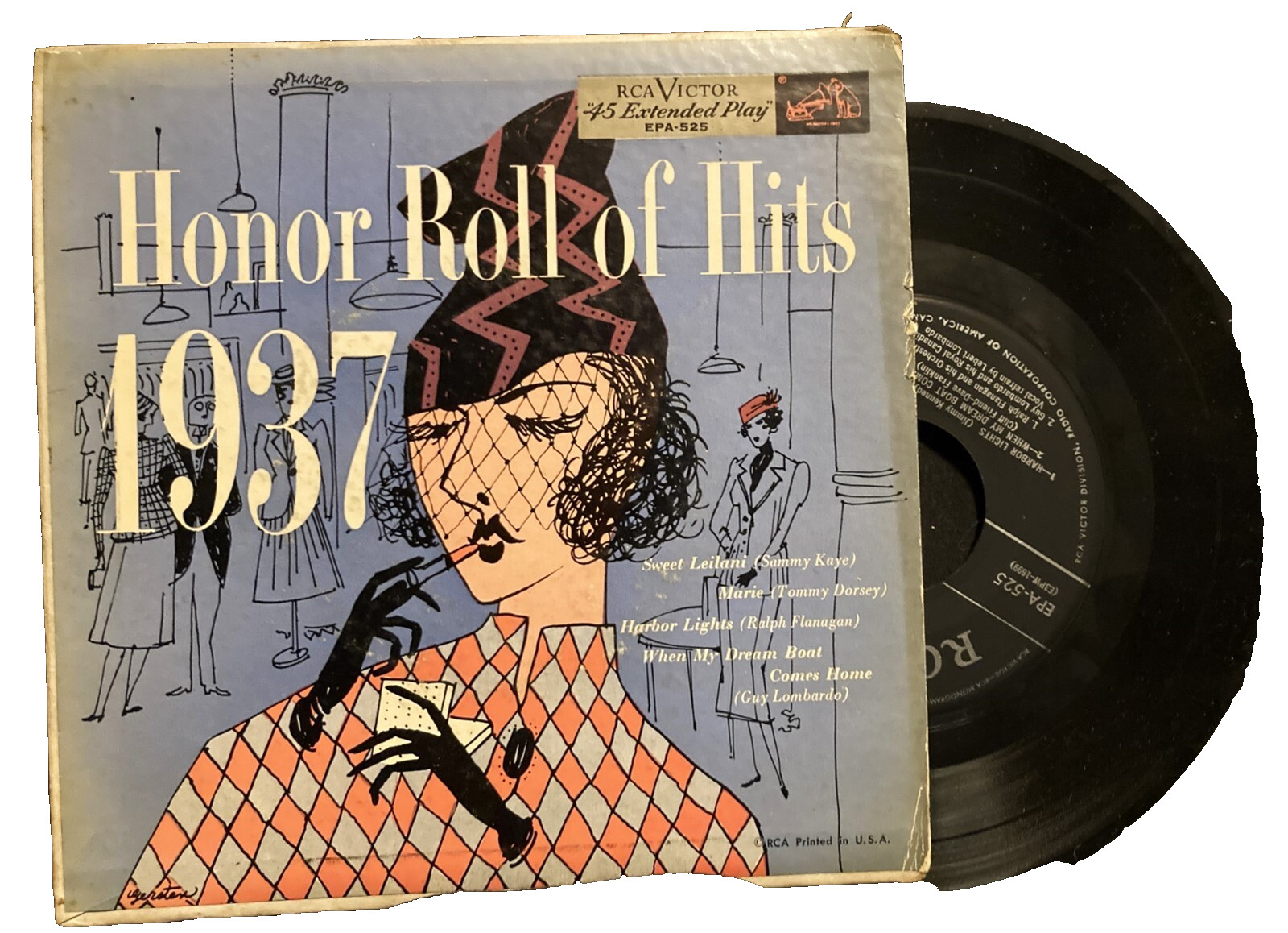 Kaye Dorsey Honor Roll of Hits 1937 RCA Victor EPA 525 Record 7″ 45 PET RESCUE