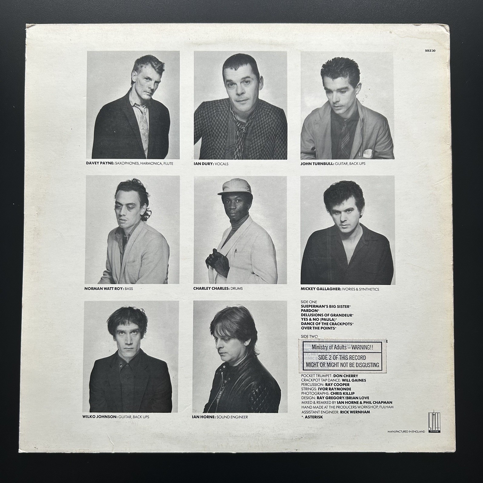 Ian Dury & The Blockheads – Laughter Vinyl – UK First Pressing