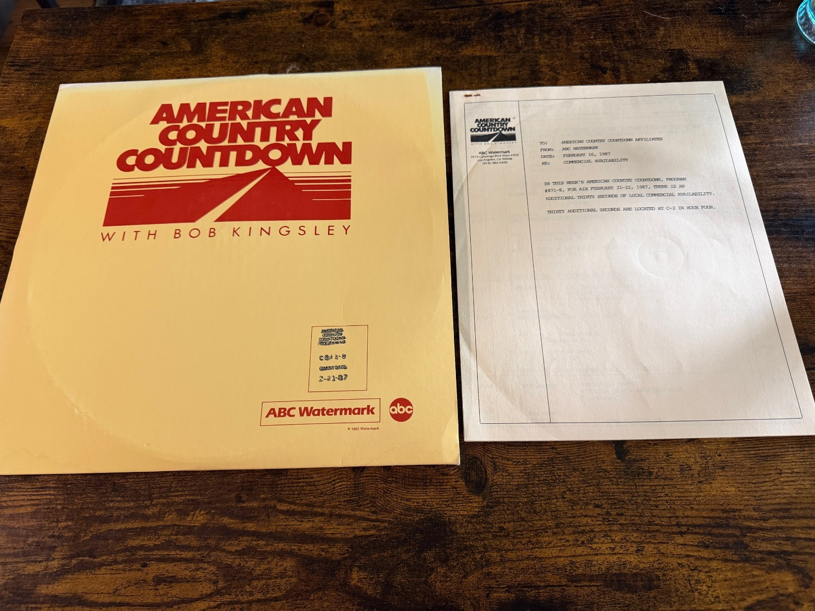 American Country Countdown Bob Kingsley RADIO SHOW 4 LP Vinyl Feb 21 1987