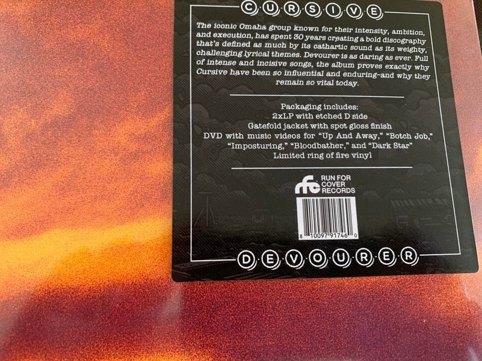 Cursive Devourer Coloured Ring Of Fire Double Vinyl LP + DVD 2024 Sealed