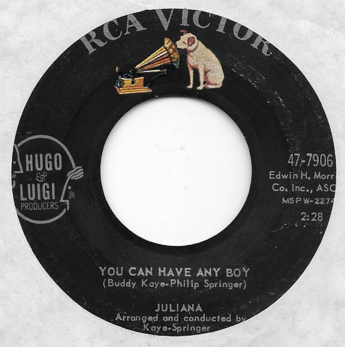 JULIANA You Can Have Any Boy You Want on RCA teen doo wop soul 45 HEAR