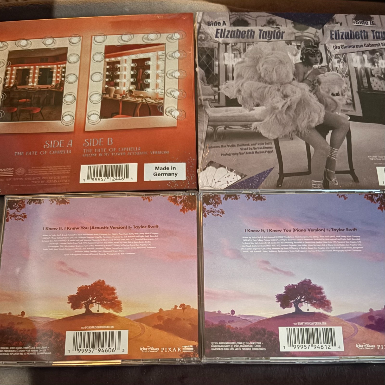 Taylor Swift 7″ Vinyls Fate Of Ophelia & Elizabeth Taylor + 2 Toy Story CD’s New