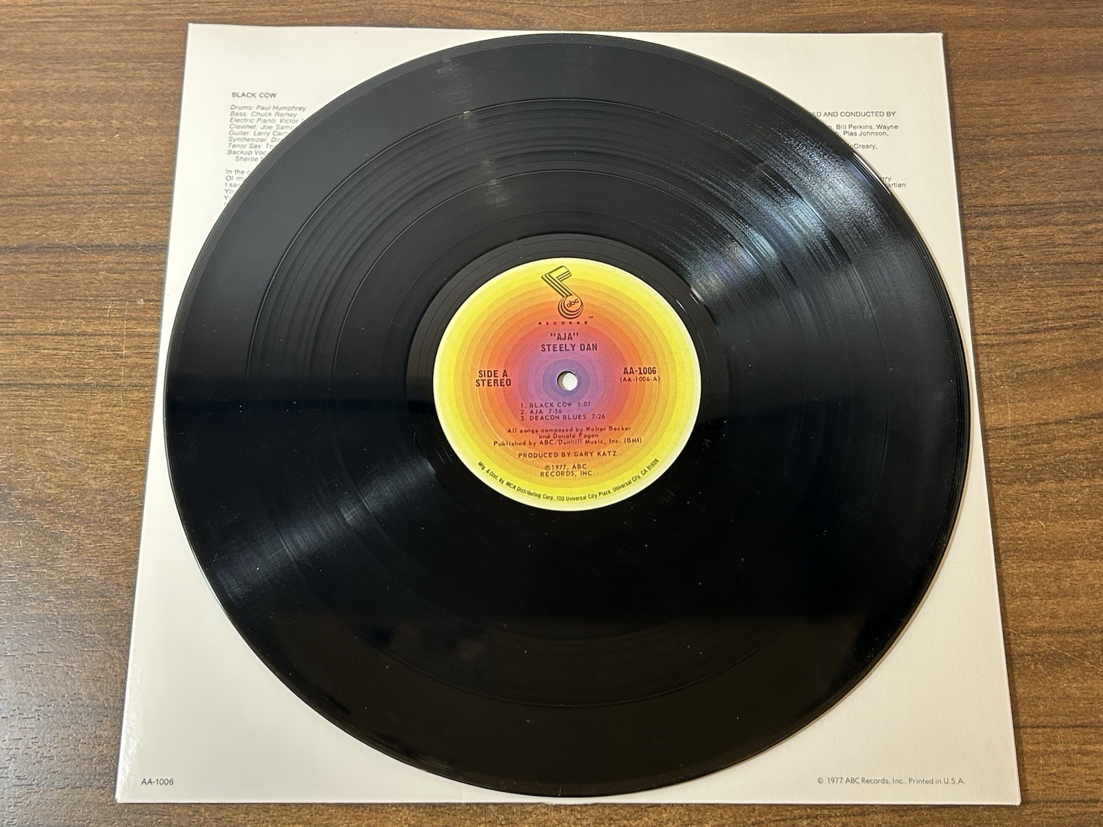 Steely Dan – 1977 Jazz Rock LP record – “Aja” – ABC Records AA-1006