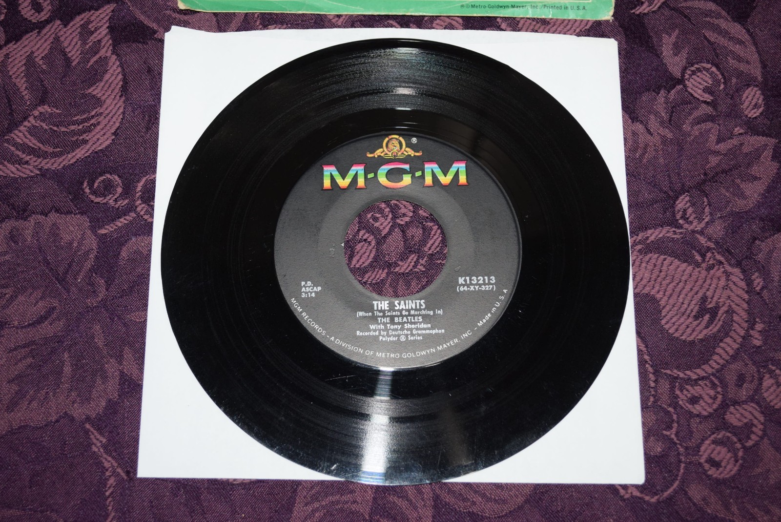 The Beatles My Bonnie The Saints MGM K-13213 Picture Sleeve 45 RPM EX/G+
