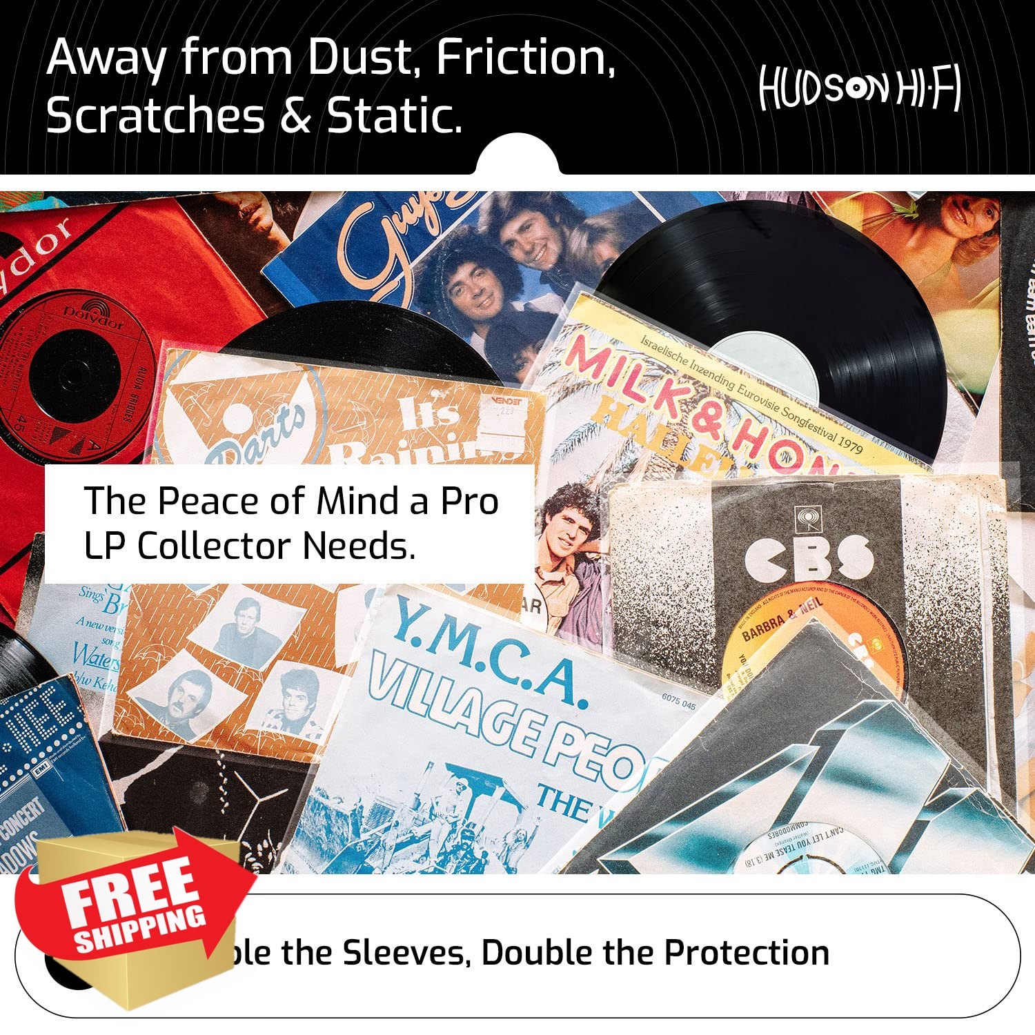 Hudson Hi-Fi Vinyl Record Sleeves 50 Inner 50 Outer