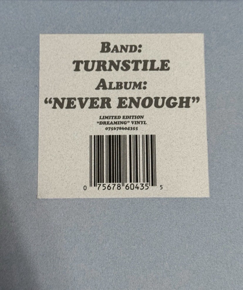 Turnstile Never Enough Vinyl | Dreaming Silver Cloud Color /700 | SHIPS 🎁 NOW