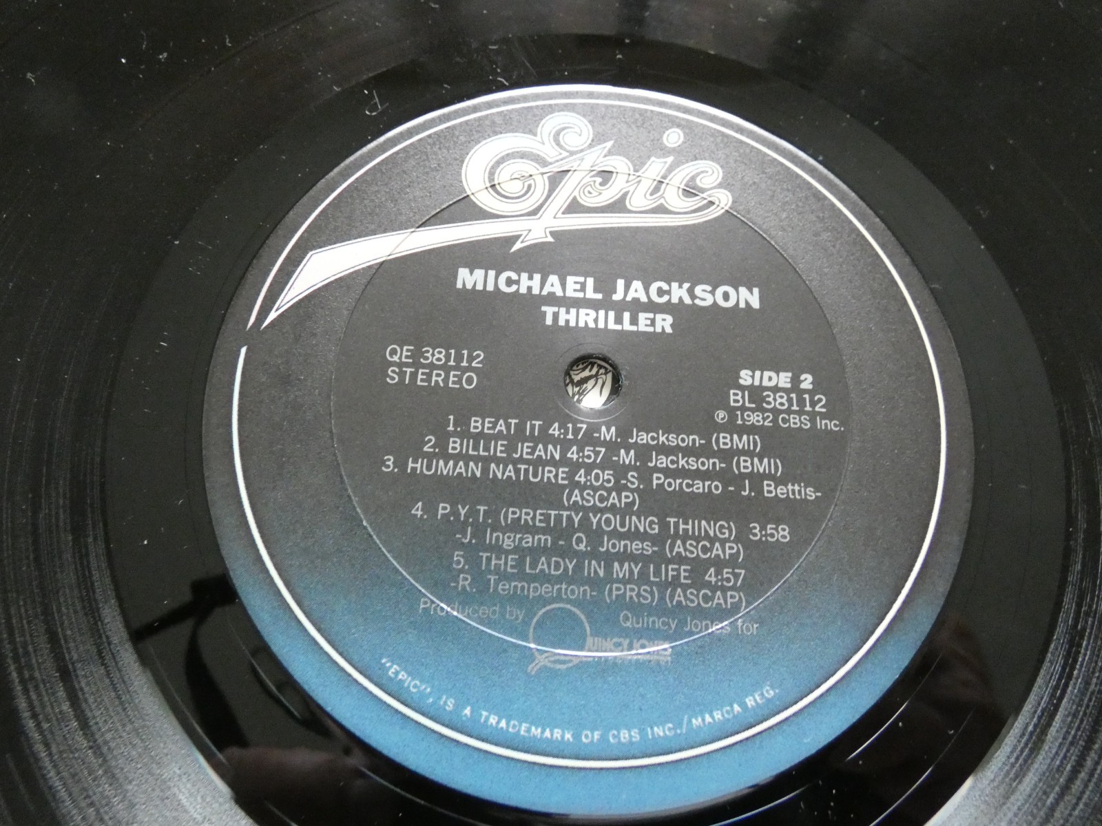 1982 MICHEAL JACKSON “THRILLER” EPIC QE 38112 GATEFOLD POP EX