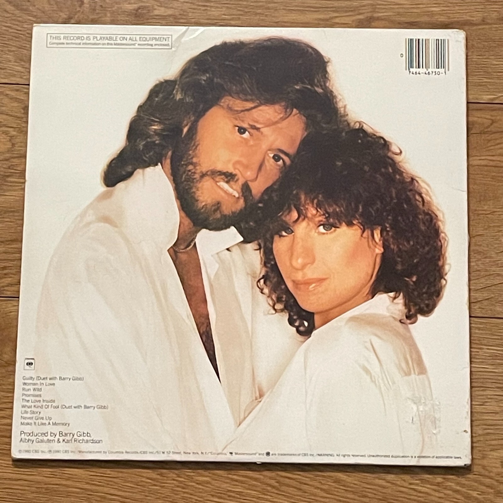 Streisand/Gibb LP: “Guilty”, 1980, Columbia (HC46750), HALF SPEED MASTERED, EXC