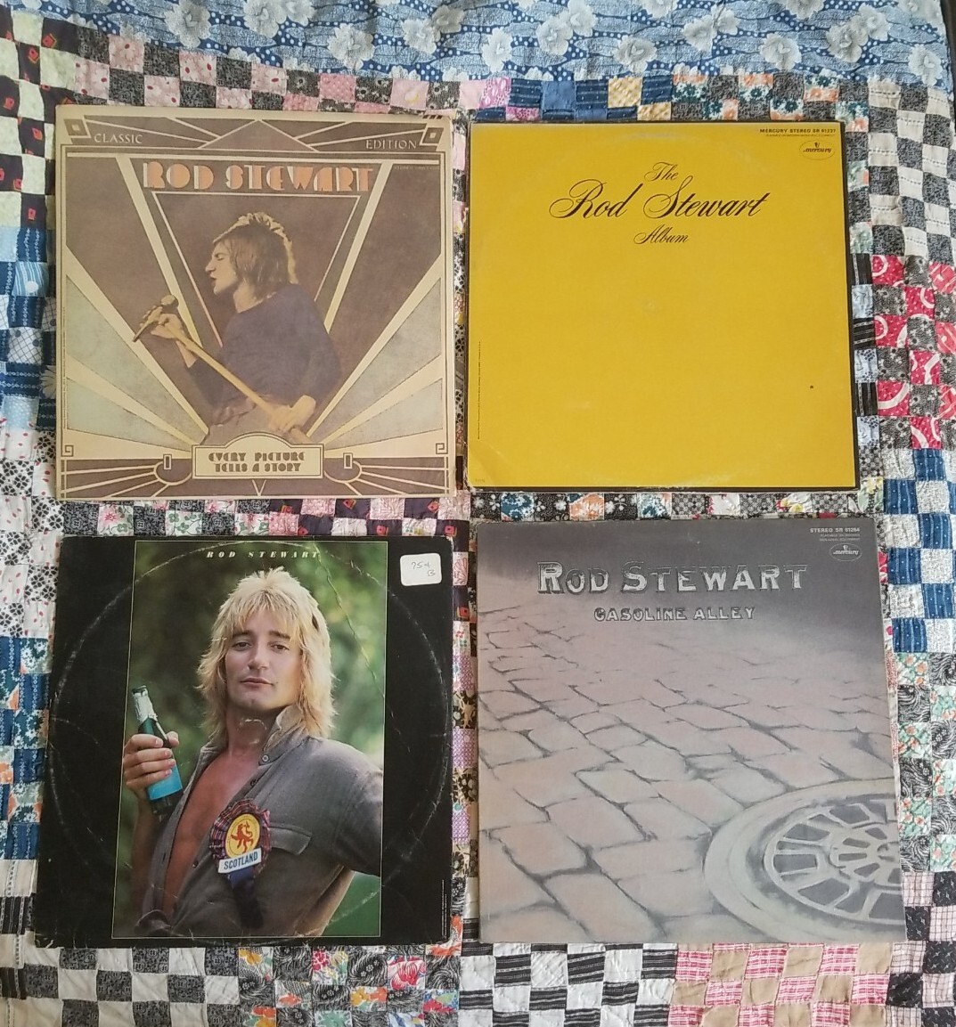 Rod Stewart Vinyl Record Lot of 4 1970s Classic Rock Albums