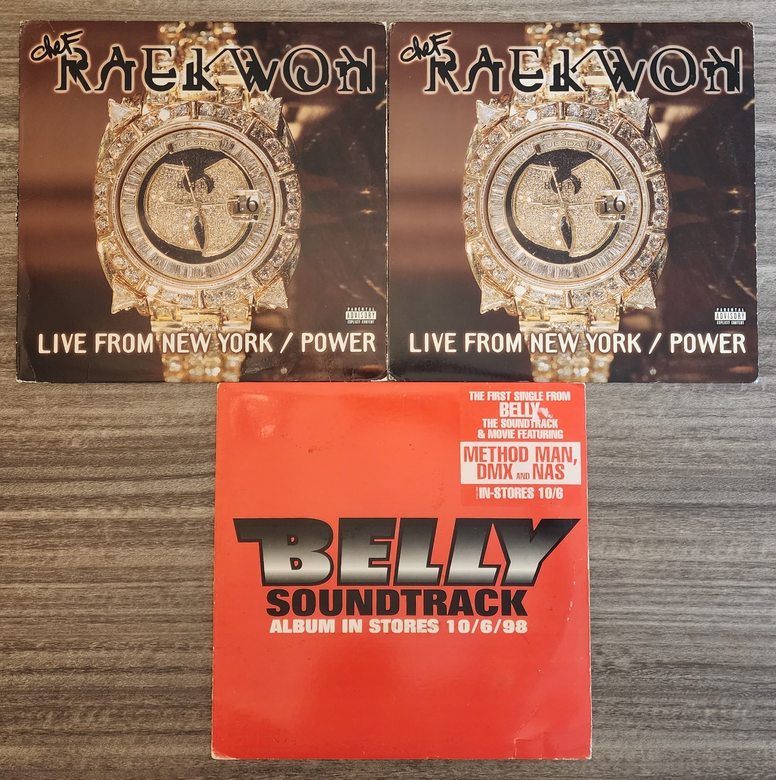 Lot of 3 Rap 12″ Vinyl Record Albums Raekwon Belly Method Man DMX