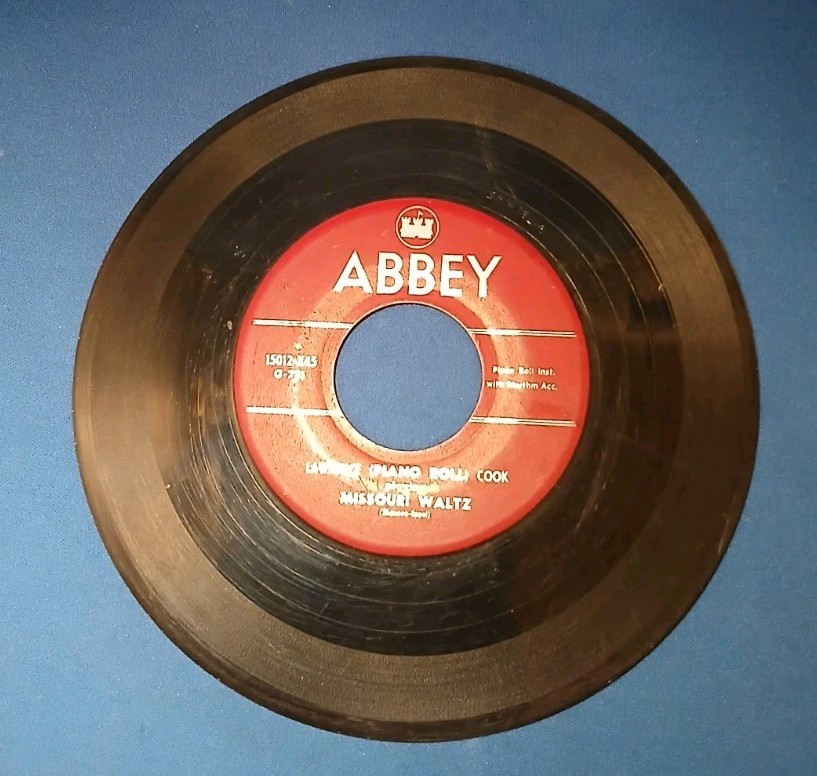 LAWRENCE (PIANO ROLL) COOK LET A SMILE BE YOUR UMBRELLA 45 1950 ABBEY 15012 JAZZ