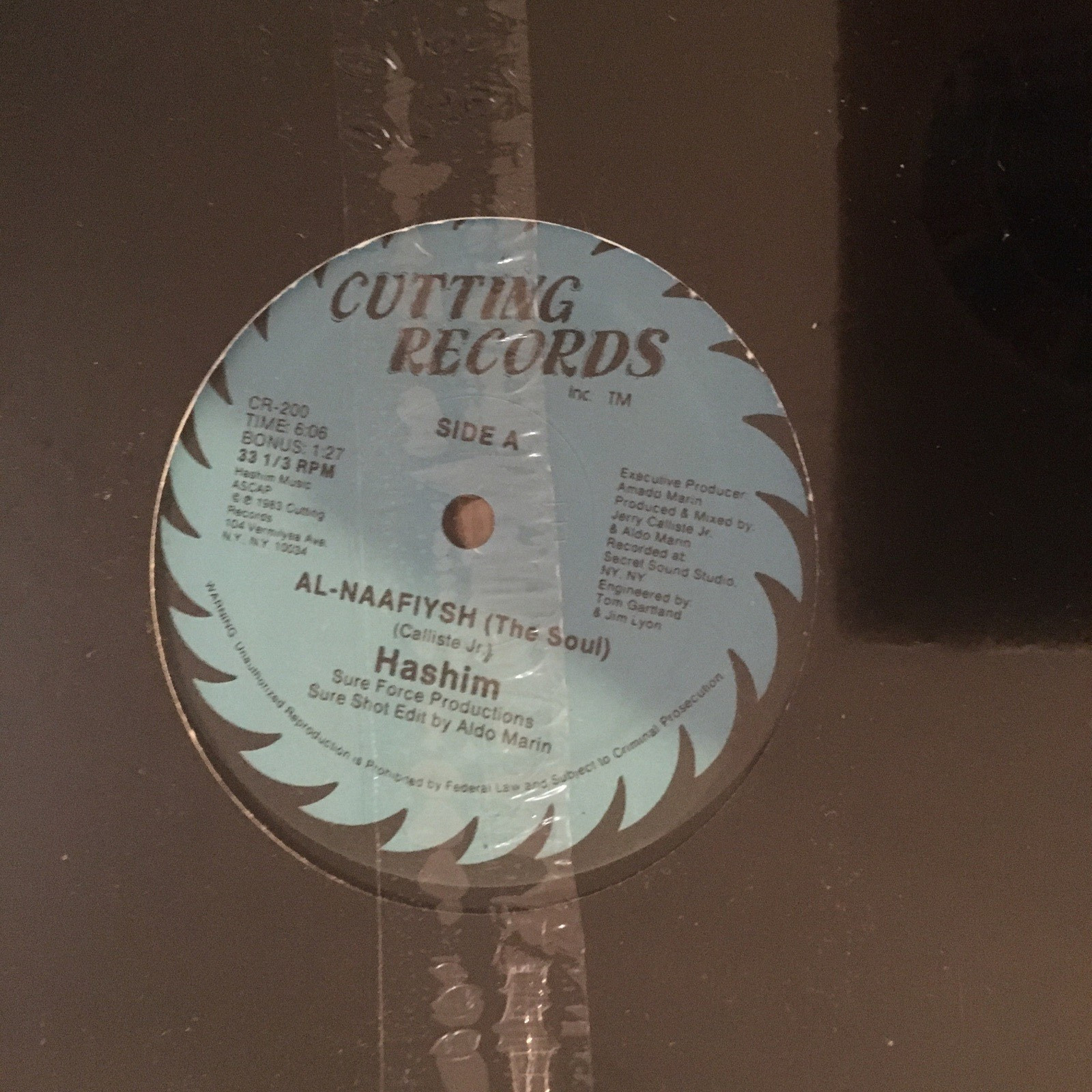 Hashim – Al-Naafiysh (The Soul) Vinyl 12″ Single CR-200 SEALED