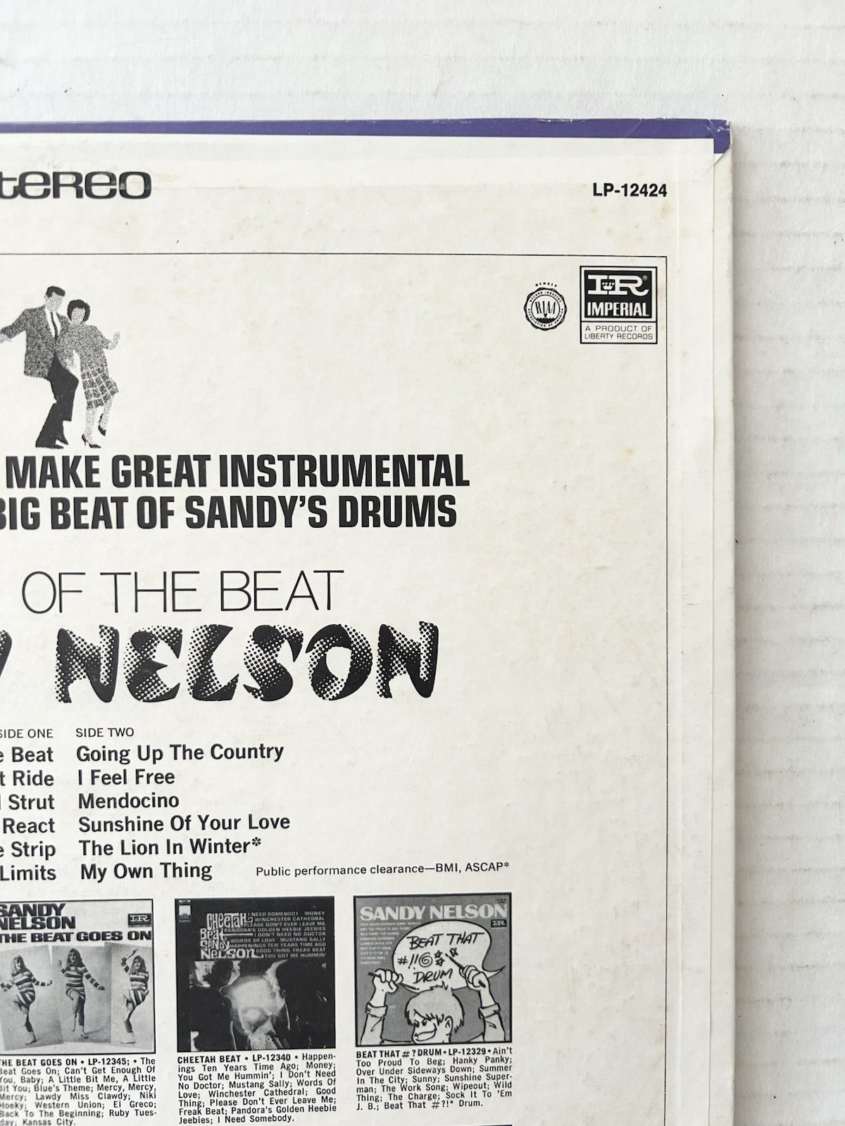 SANDY NELSON Rebirth Of The Beat Vinyl Record LP G-/F Pop Rock