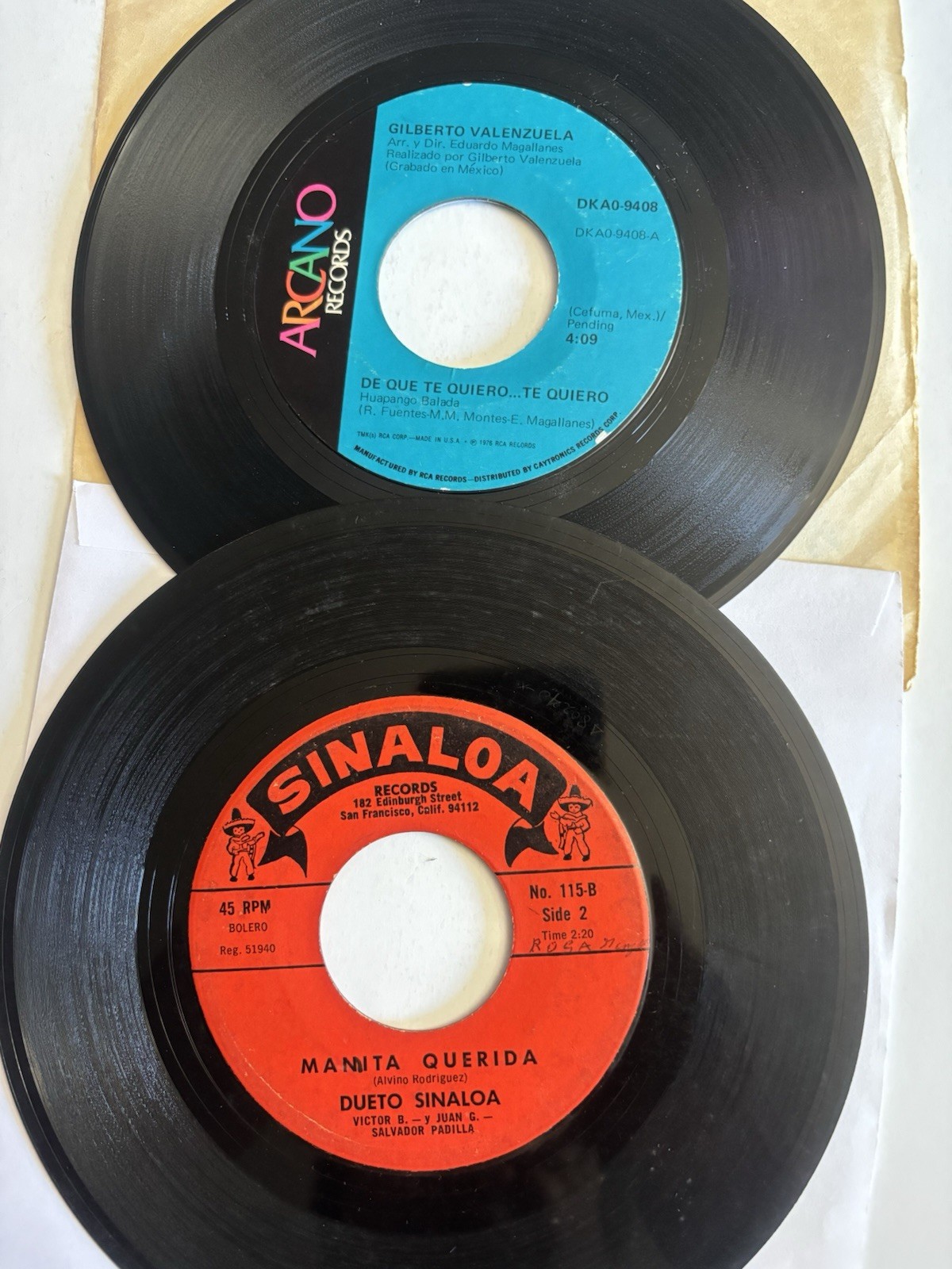 LOT OF 10 45’s Ramon Ayala Y Varios Mas Canciones