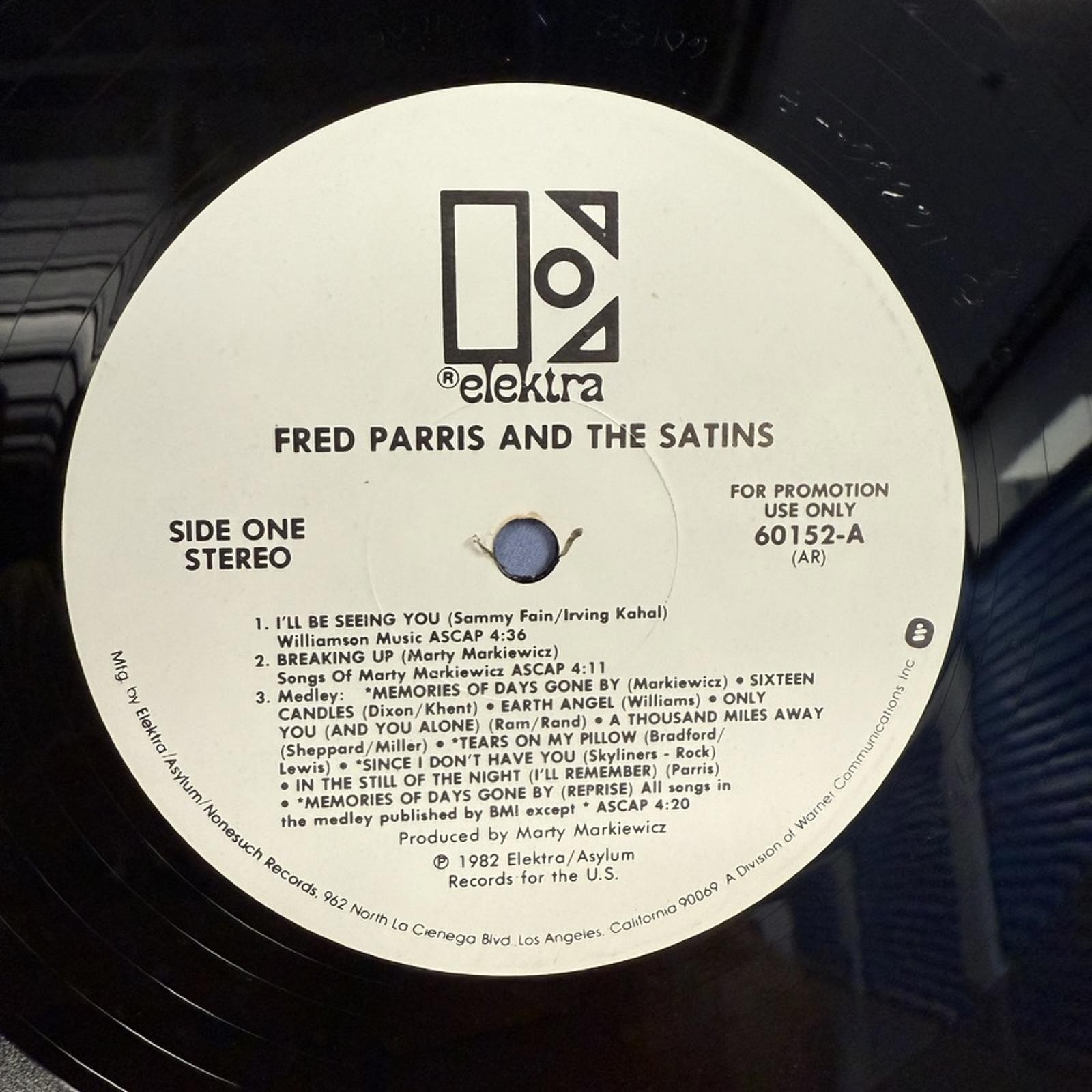 Fred Parris and The Satins Vintage Soul Vinyl LP Promo Copy 1960s Classic