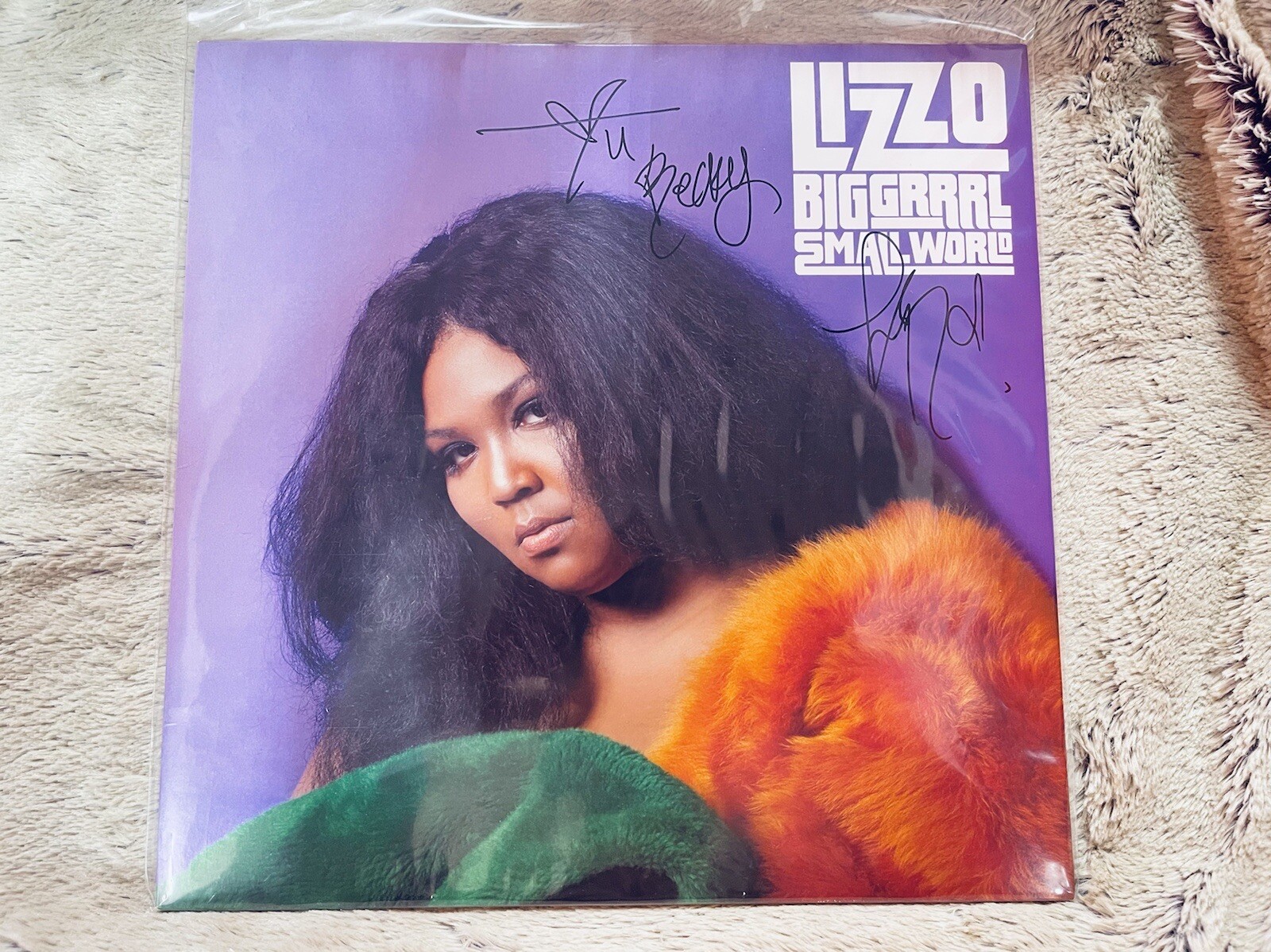 Lizzo Big Grrrl Small World Signed Limited Purple Colored Vinyl LP Record