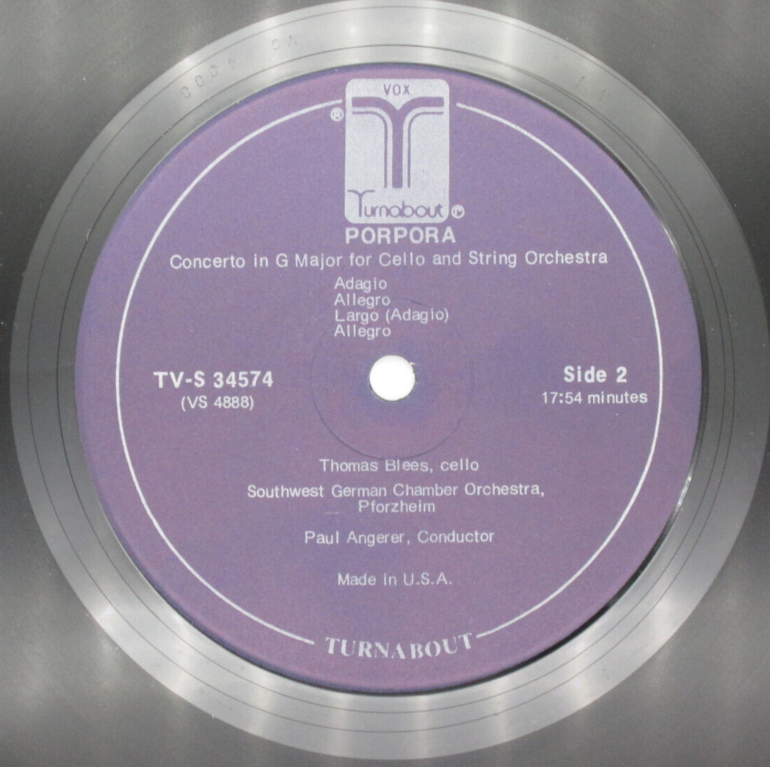 Vivaldi, Sammartini, Porpora string concerti (P. Angerer) Turnabout TVS 34574 nm