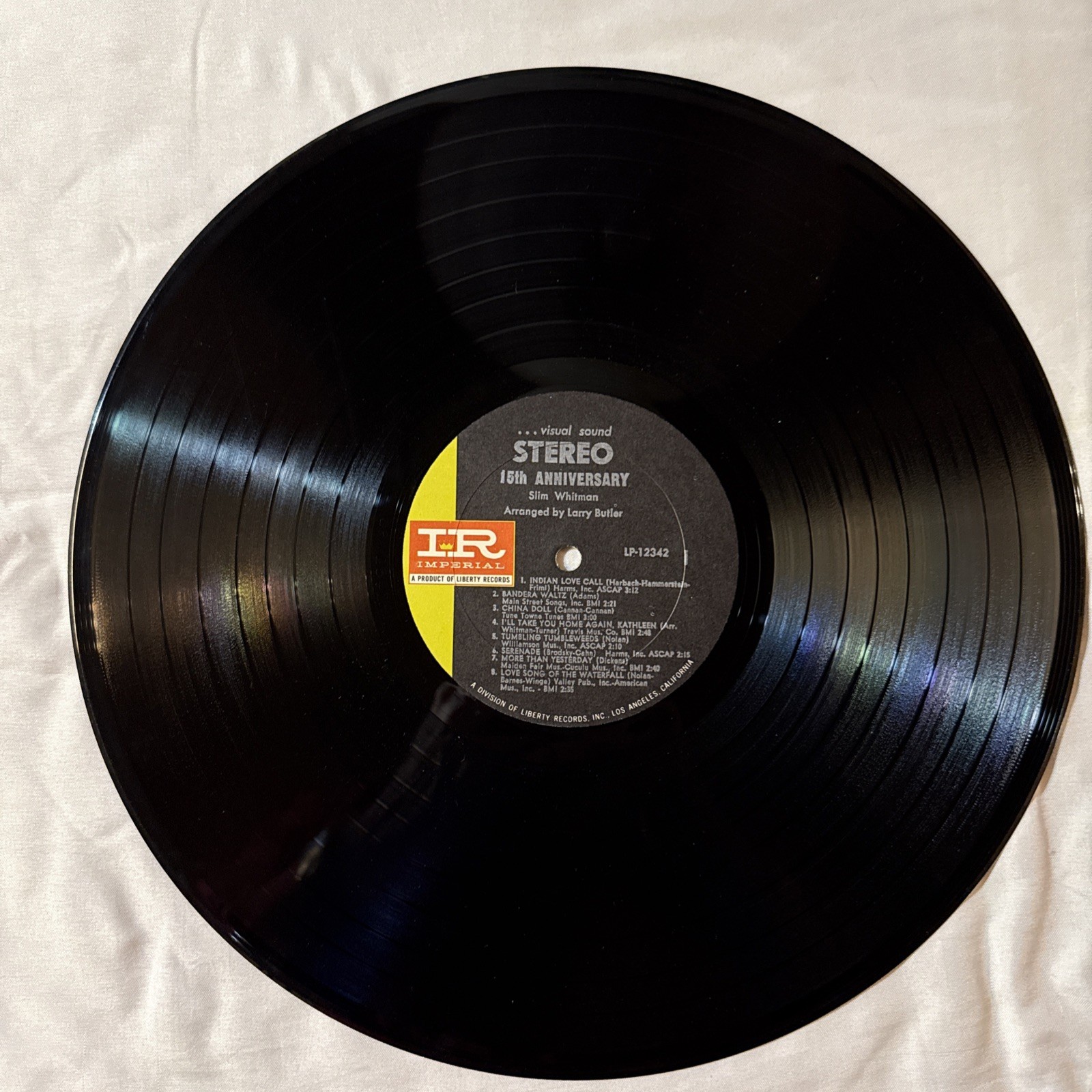 Slim Whitman 15th Anniversary Album Imperial Records 33 RPM in plastic seal