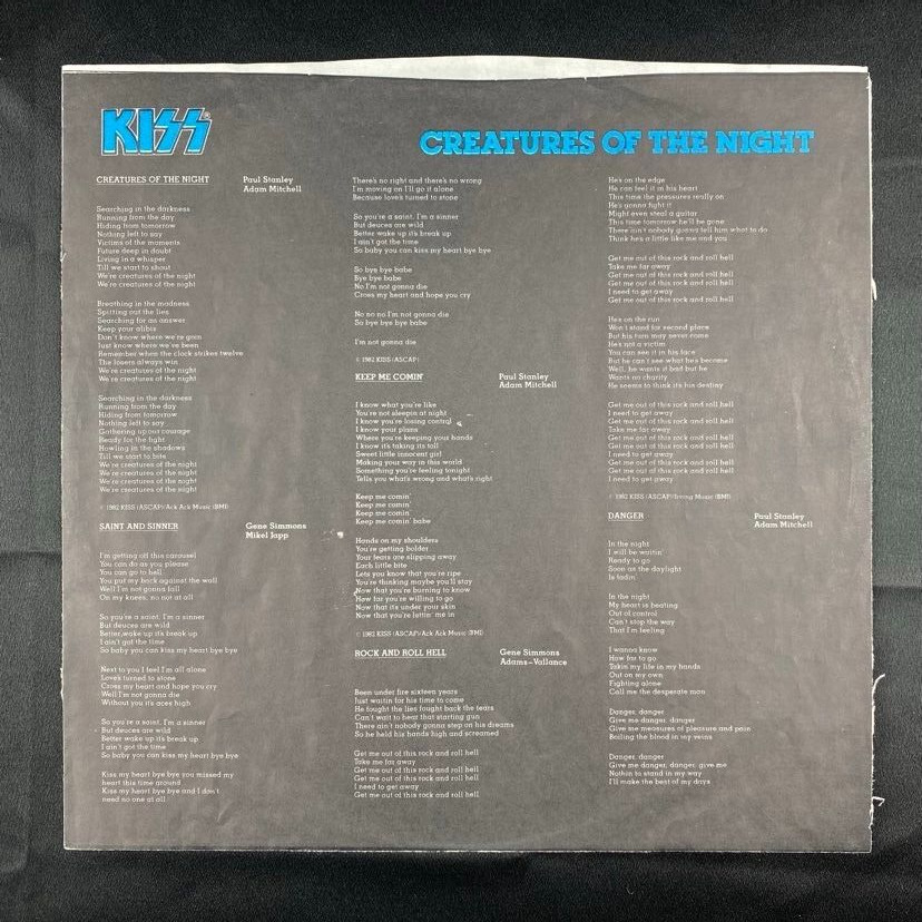 Kiss Creatures Of The Night Vinyl LP Ace Frehley Cover NM Casablanca NBLP-7270