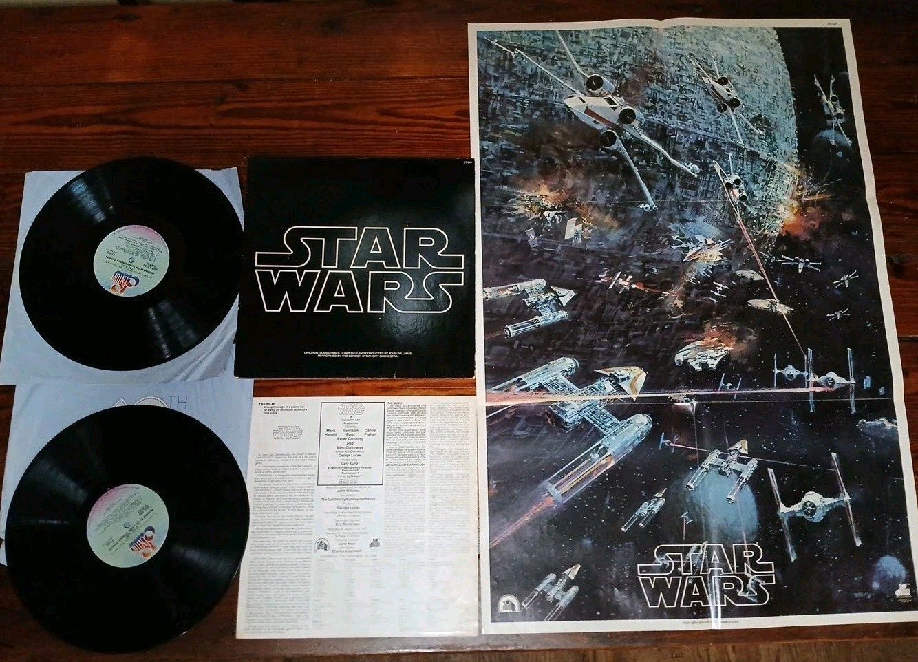 STAR WARS Original Soundtrack 1977 Vinyl 12” 2-discs POSTER In Good Shape