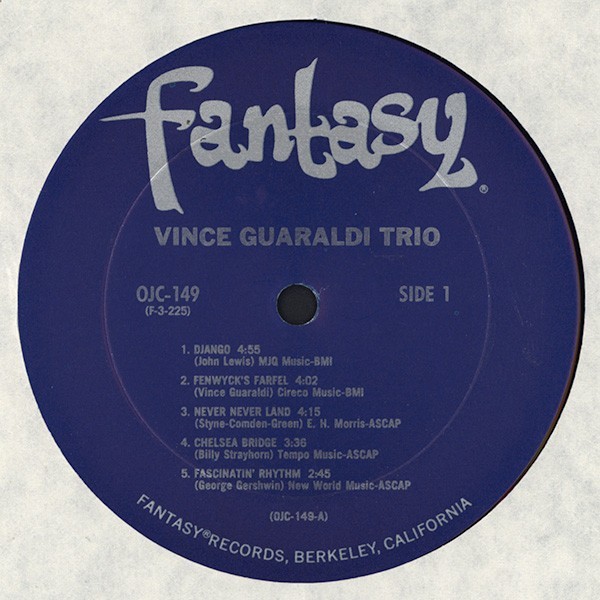 Vince Guaraldi Trio – Vince Guaraldi Trio 1984 Re, Mono – VG/VG+