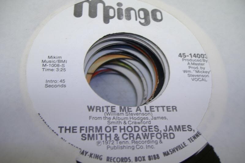 Soul Promo 45 The Firm Of Hodges, James, Smith & Crawford – Write Me A Letter