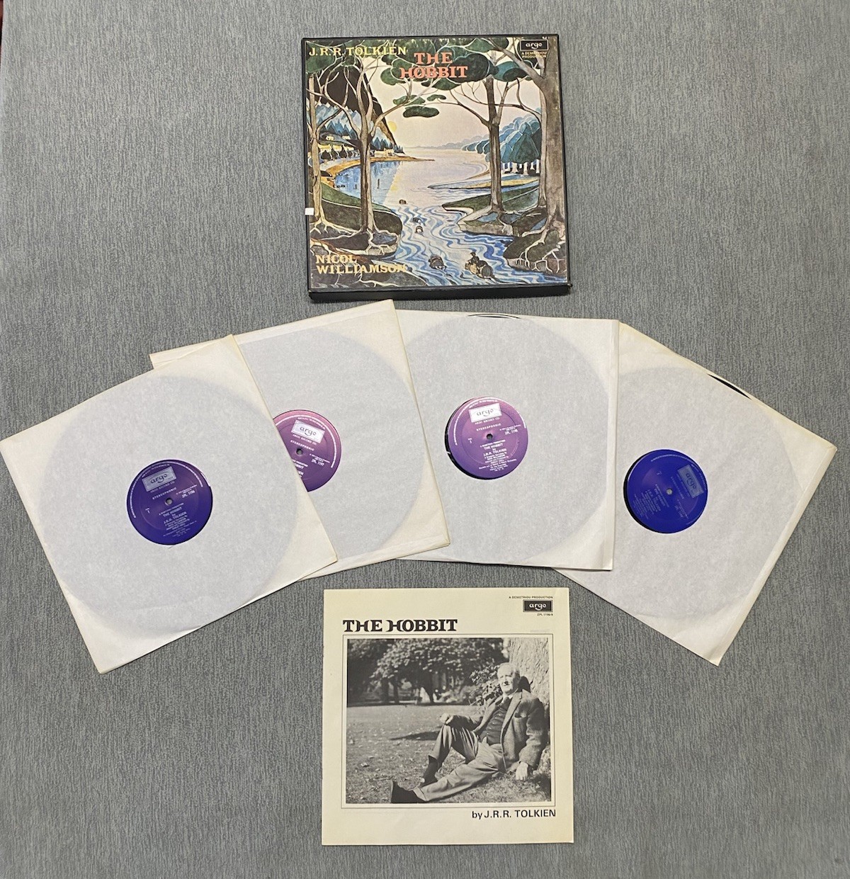 J.R.R. Tolkien The Hobbit Vinyl Box Set Nicol Williamson Argo Stereo w/ Booklet